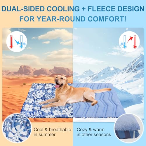 Cooling Mat for Large Dogs (Hawaii Blue / 48.0"L x 28.0"W x 1.0"Th(L))