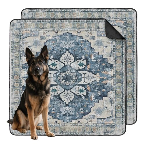 Washable Pee Pads for Dogs 2 Pack (48"x48"(2 Pack) / D Blue)