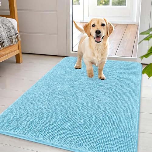 Dog Door Mat for Muddy Paws 44x32 (Blue / 44" X 32")