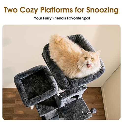 70.1 Inch Large Cat Tree (70.1 in / Smoky Gray)