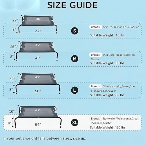 Cooling Elevated Dog Bed for Extra Large Dogs with Non (54.0"L x 35"W x 8.0"Th / Green)