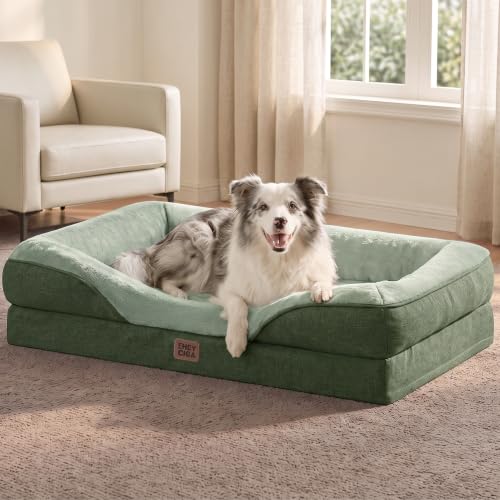 Orthopedic XL Dog Bed for Large Dog (Green / 42x30x7.5)
