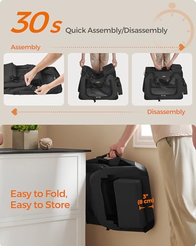 Collapsible Soft Dog Crate (M（24.0"L x 16.5"W x 16.5"H） / Black)
