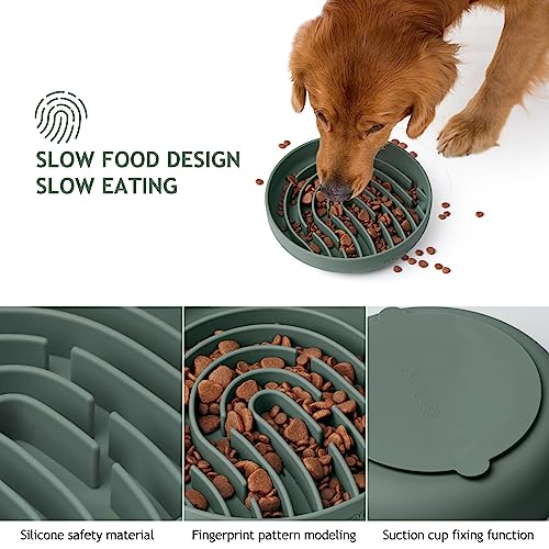 Slow Feeder Dog Bowls (Green / 2.5 Cups)