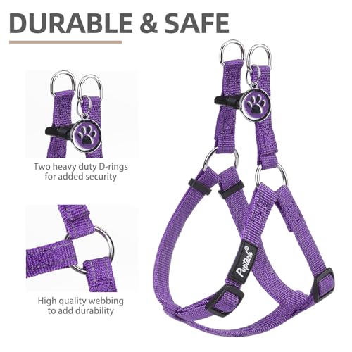 No Pull Dog Harness Small Sized Step (Purple(Reflective) / Small)