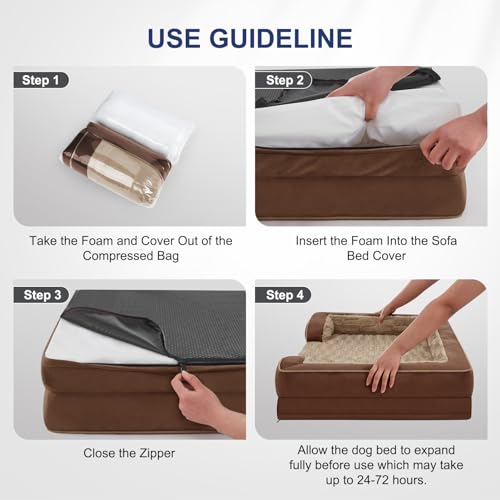 Orthopedic Medium Dog Bed (35.0''l x 25.0''w x 6.5''th / Brown)