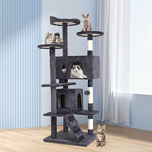 54" Cat Tree Tower (54in / Ashy)