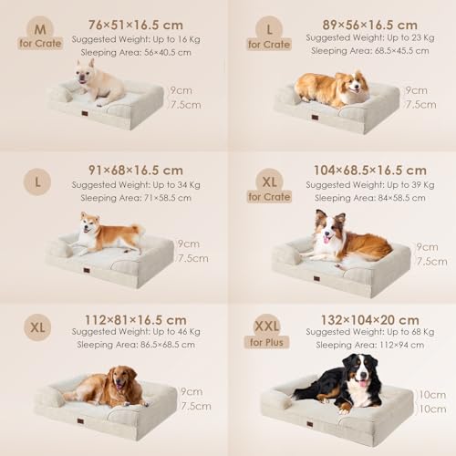 Orthopedic Dog Beds Large Sized Dog (Beige / 36.0"l X 27.0"w X 6.5"th)