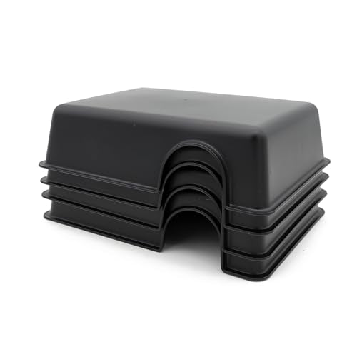Reptile Hide Box Snake Hide Feel Secure and Safe (Black / Large 4 pcs)