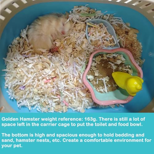 Hamster Carrier Portable Guinea Pig Carrier 13 X 11 X 8 in (Blue)
