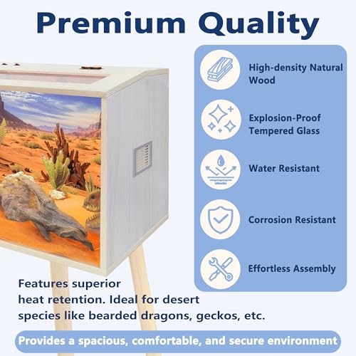 63 Gallon Reptile Tank (Oak / 63 gallons,40x20x20 inch)
