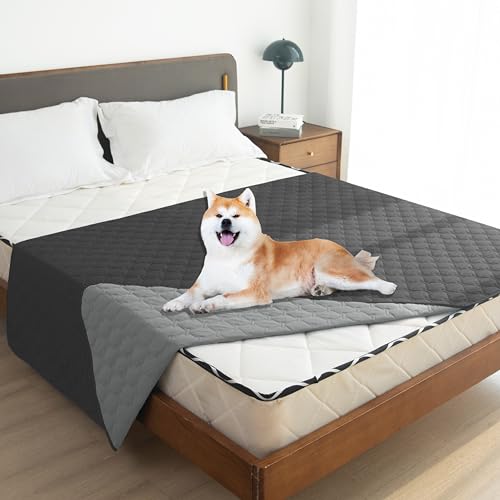 Waterproof Dog Blankets for Large Dogs (82x82 Inch (Pack of 1) / Dark Charcoal/Light Charcoal)