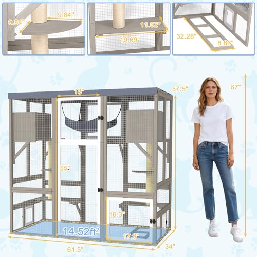 Catio Outdoor Cat Enclosure (61.5"L x 34"W x 57.5"H)