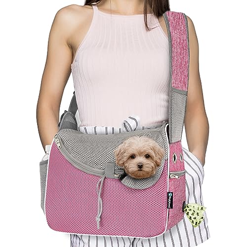 Dog Sling Carrier for Small Dogs (Pink)