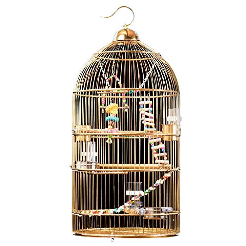 Cage Luxury European Style Large Stainless Steel Bird Cage Round Cage Parrot Bird Cage for Medium and Large Birds Or Hotel Decoration Bird Cageb