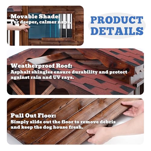 Deluxe Outdoor Dog House (Wood-Style4 / 5XL)