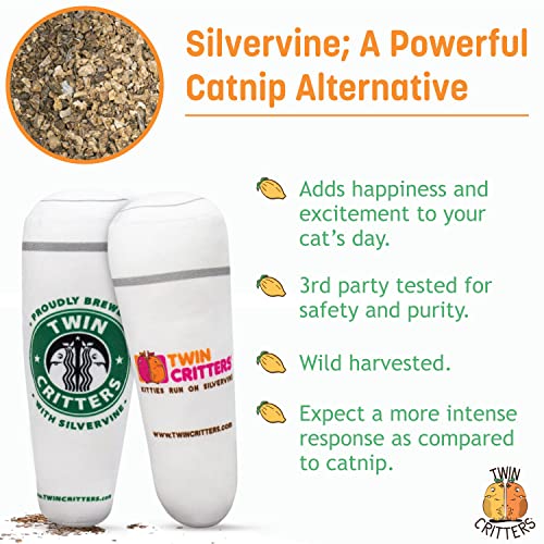 KittiBuzz 2 Pack Organic Silvervine Catnip Substitute Toys for Cats & Kittens