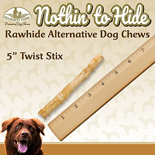 Nothing to Hide Natural Rawhide Alternative Twist Stix for Dogs (2.3 Ounce (Pack of 3))