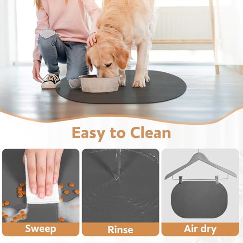 Absorbent Dog Food Mat (Darkgrey / 16"x24")