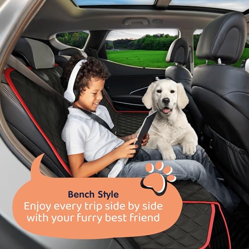 Dog Car Seat Cover for Back Seat (Red / Standard (58"x54"))