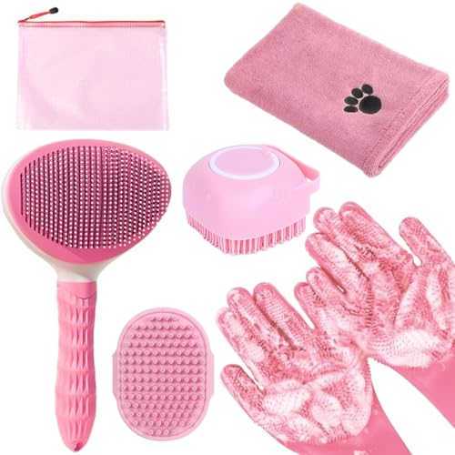 Bath Grooming Kit for Pets (6-Bath-Pink)