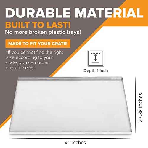 Metal Dog Crate & Kennel Replacement Tray (Galvanized / 41.0"L x 27.38"W x 1.0"H)