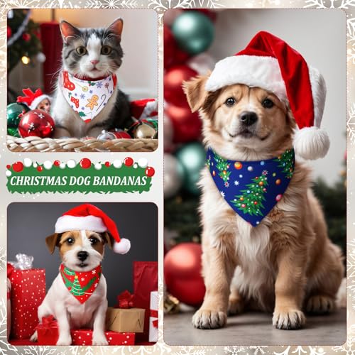 50 Pcs Christmas Dog Bandanas Bulk (Christmas / 19.7 x 13.8 x 13.8'')