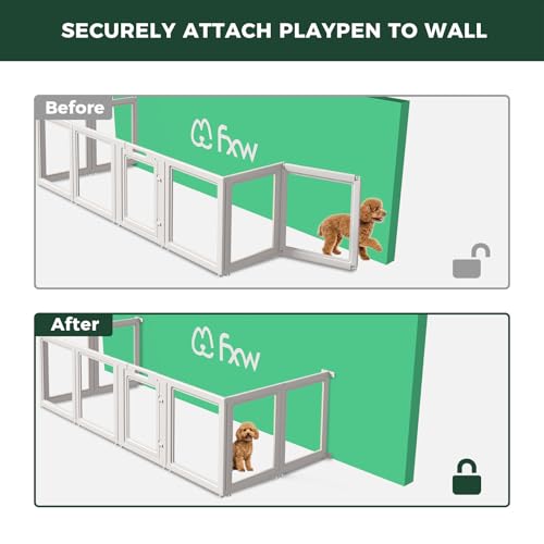 AuraSpace Acrylic Dog Playpen with Fence (White / 24"H)