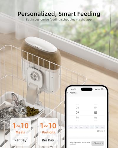 Hanging Automatic Rabbit Feeder with 1080P Camera for Cages