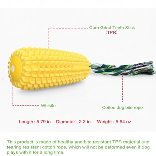 Corn Shape Dog Chew Toy for Small to Medium Dogs (Yellow Brown)