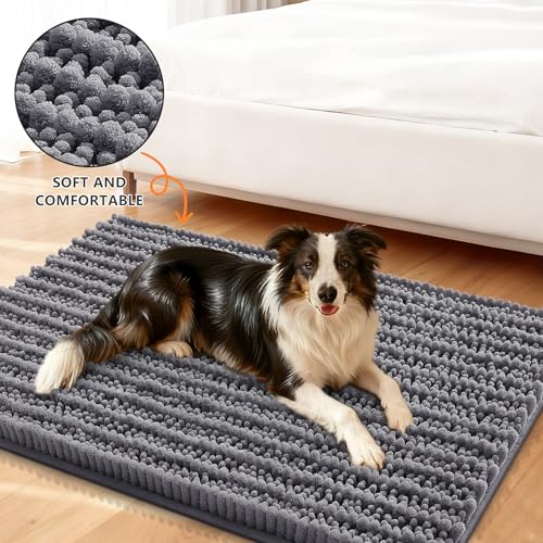 Dog Door Mat for Muddy Paws 30x20 (Layered-Dark Grey / 30"X20")