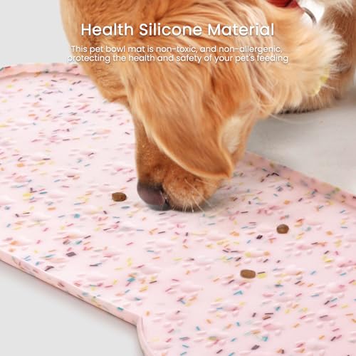 Dog Food Mat Anti (19.4" x 9.8" / Donut Pink)