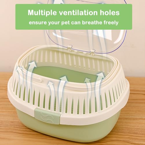 Hamster Carrier Portable Guinea Pig Carrier 13 X 11 X 8 in (Green)
