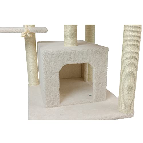 B8201 Classic Real Wood Cat Tree in Ivory
