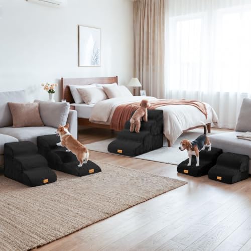 3 Tiers Foam Dog Ramps (Black / 23.6*15.7*15.7)