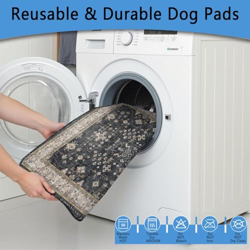 Washable Pee Pads for Dogs 2 Pack 24x36 (24"x36"(2 Pack) / B Black)