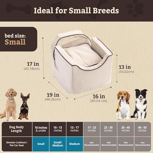 Dog Car Seat for Dogs up to 18lbs (Buckskin / Small)
