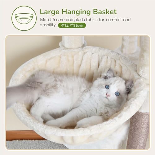 Cat Tree for Large Adult Cats (XL / Beige)