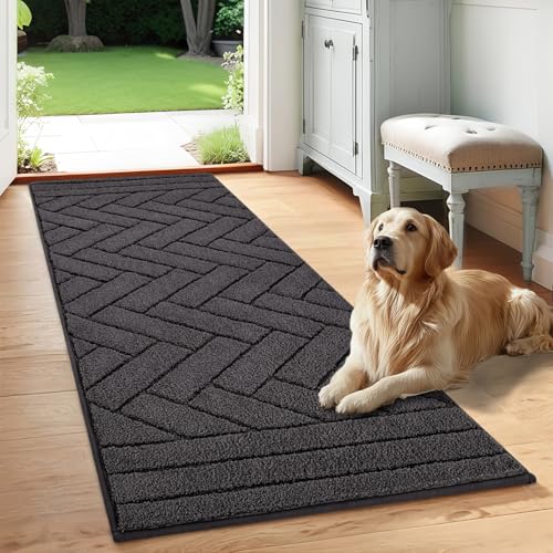 Dog Door Mat for Mud Paws (24" x 59" / Charcoal)
