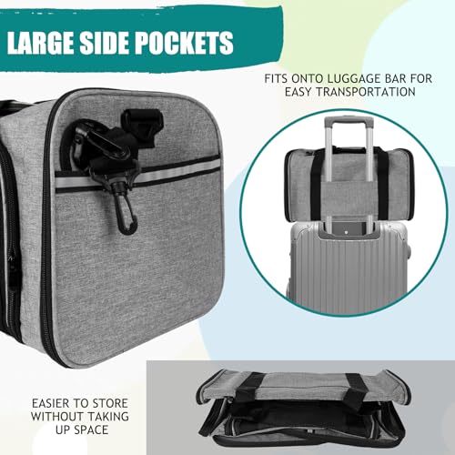 Dog Cat Carrier Pet Carriers for Small Medium Large Cats Dogs Carrier Soft Sided Small Puppy Dog Carrier Portable Foldable Airline Approved Dog Cat Travel Carrier Grey Black M (18.0"L x 11.5"W x 11.5"H / Grey&Black)