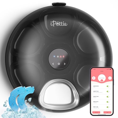 Donut Frost WiFi 6 Meal Automatic Wet Food Feeder with Ice Packs (Stainless Black)