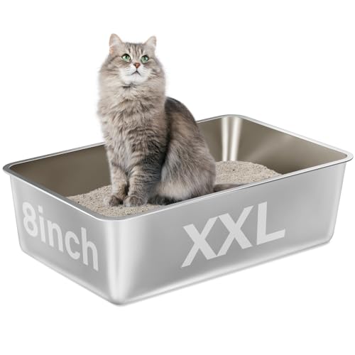 Stainless Steel Litter Box (23.6" L x 15.7" W x 8" H)