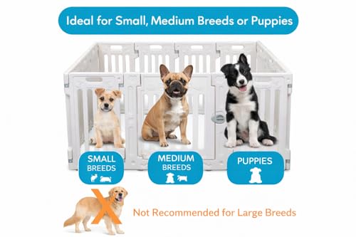 Internet’s Best Dog Playpen with Lockable Door (White / 16 Panels)