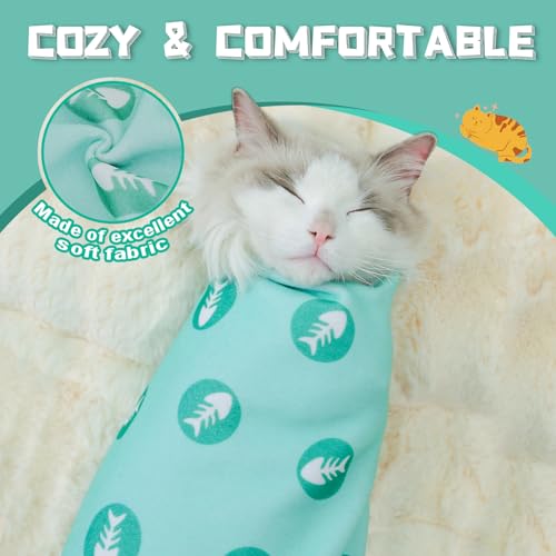 Cat Grooming Wrap for Nail Trimming (XL-31.5in ( Weight:＜ 25lbs ) / GreenBone)