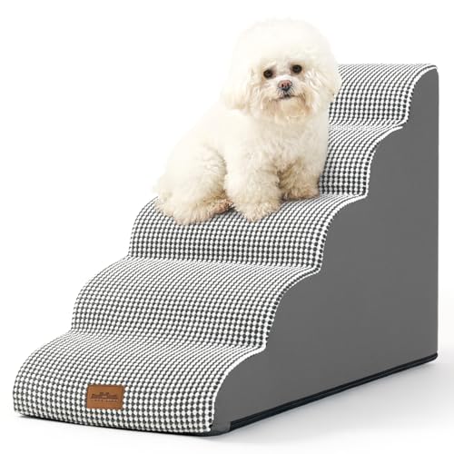 Dog Stairs for Small Dog 22.6" H (White Black / Standard:15.7"x33"x22.6")