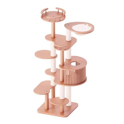 Cat Tree 72.3" Solid Wood Multi (L23.6"xW23.6"xH72.3")