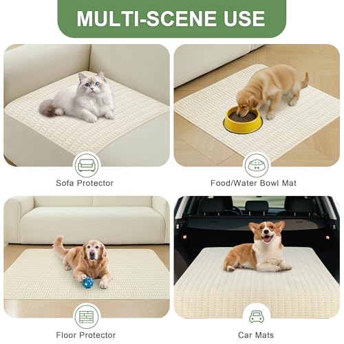 Washable Pee Pads for Dogs Puppy Pad (Cream White / 60"x60"(Pack of 1))