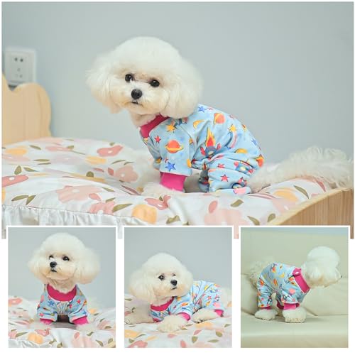 Dog Pajamas Soft Stretchy Fleece Puppy Sweater for Small Dogs (Blue(pack of 1) / Small)