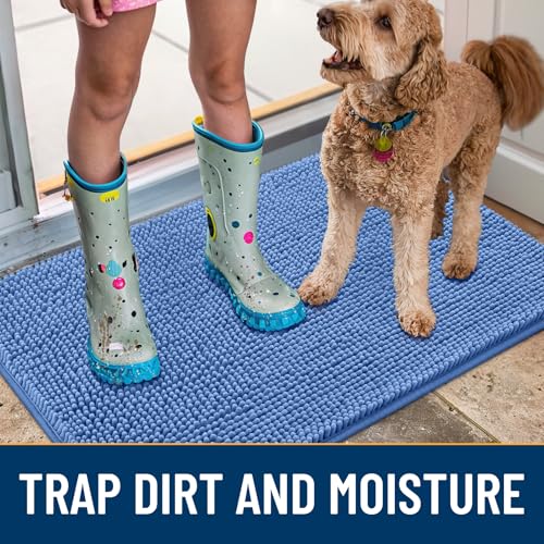 Dog Door Mat for Muddy Paws 40x24 (Cornflower Blue / 40"X24")
