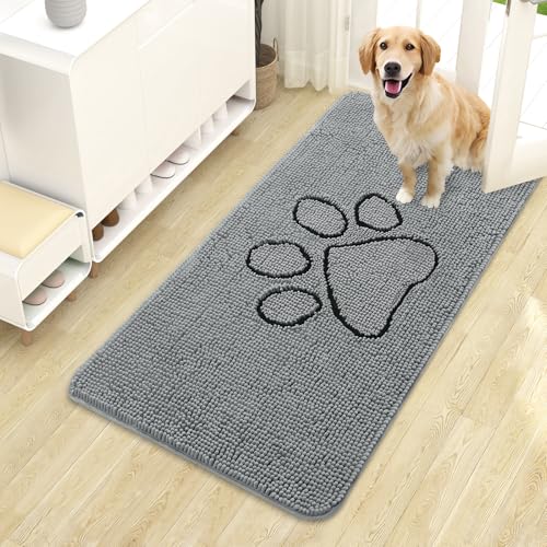 Dog Door Mat for Muddy Paws 44x24 (Grey / 44" X 24")